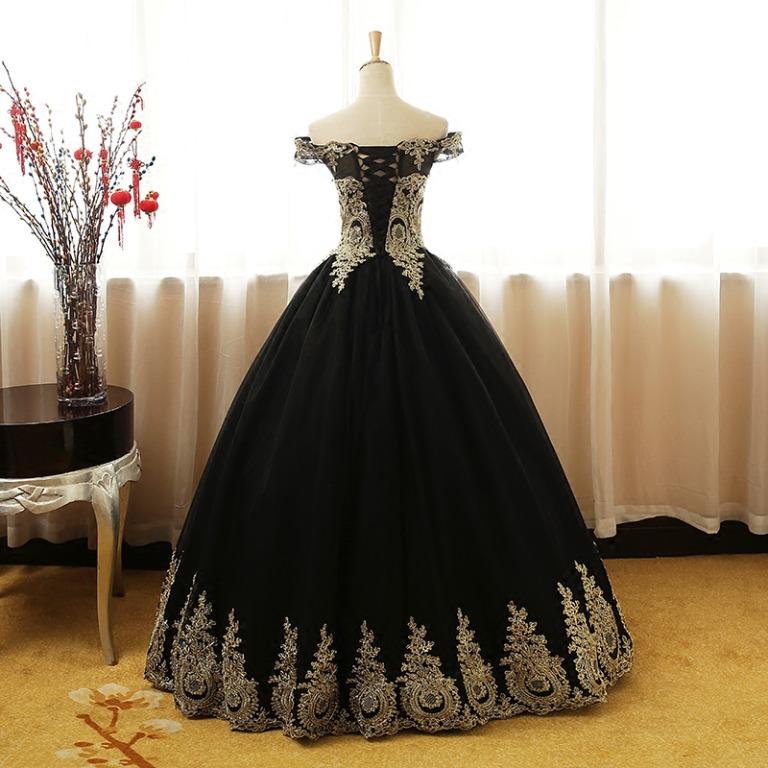 Gold black clearance gown