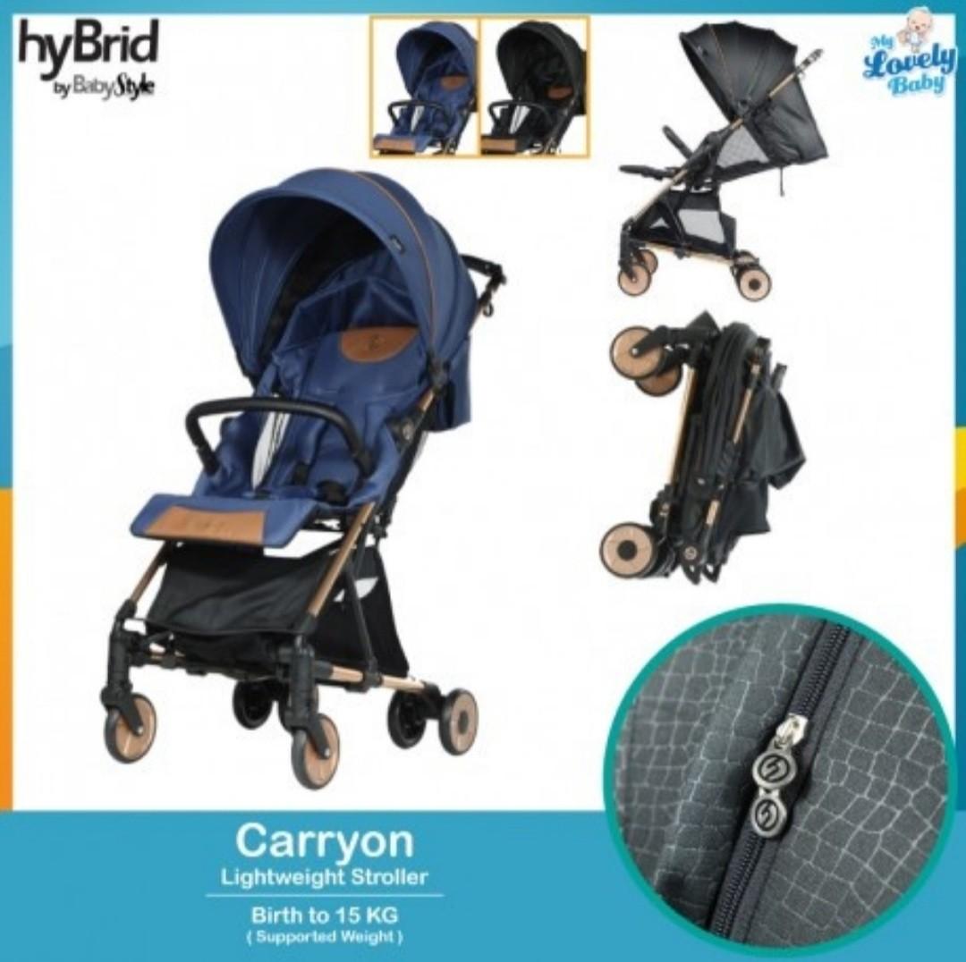 Jual Cepat Stroller kereta bayi Hybrid Carry on BEKAS Blue X Rose Gold cabin sz