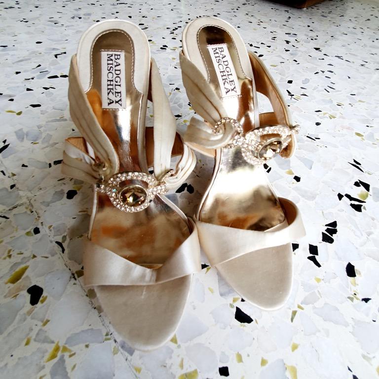 Stunning Badgley Mischka Bridal Bride Stiletto Shoes Size 8.5M