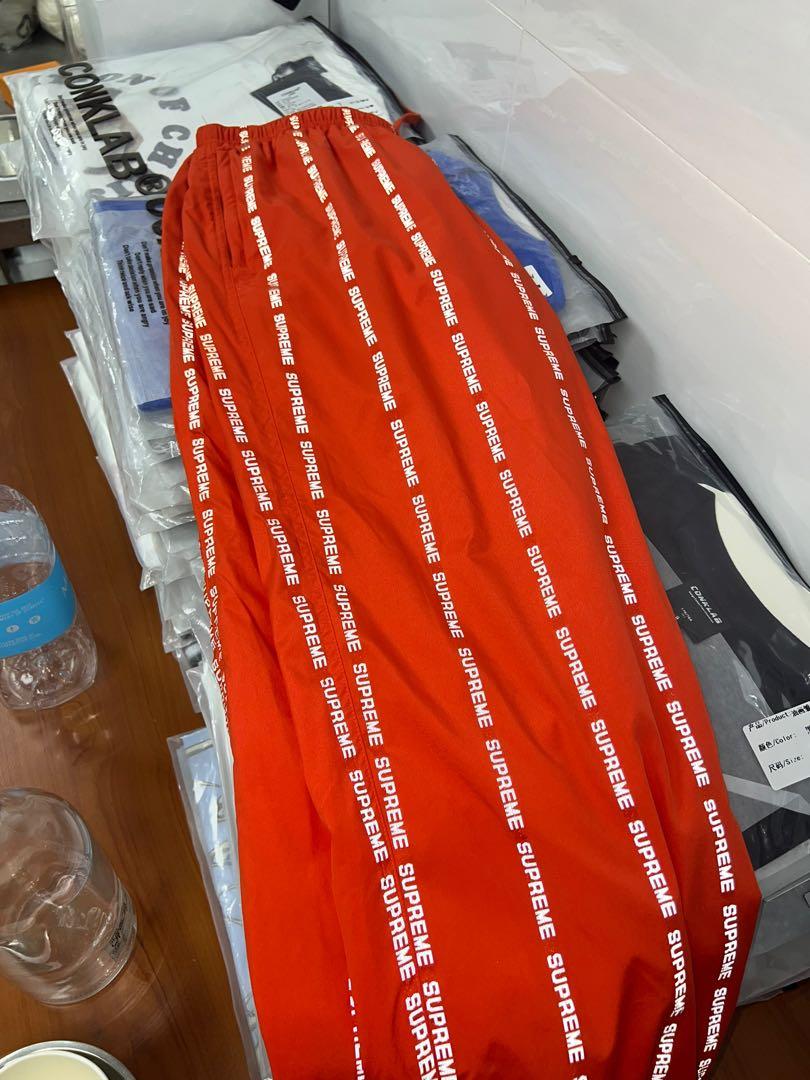 Supreme Reflective Text Track Pants M size Men s Fashion Bottoms on Carousell