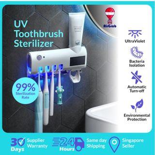 Wall Mounted 5 Brush Holder ILIKEPOW Electric UV Toothbrush Holder Sterilizer and Auto Toothpaste Dispenser Set