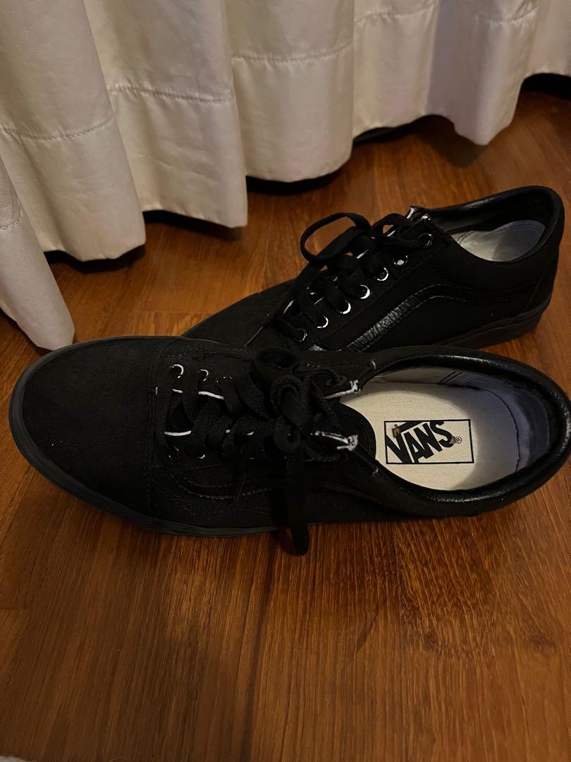 Vans Mens Black Canvas Shoes Size 9.5 US