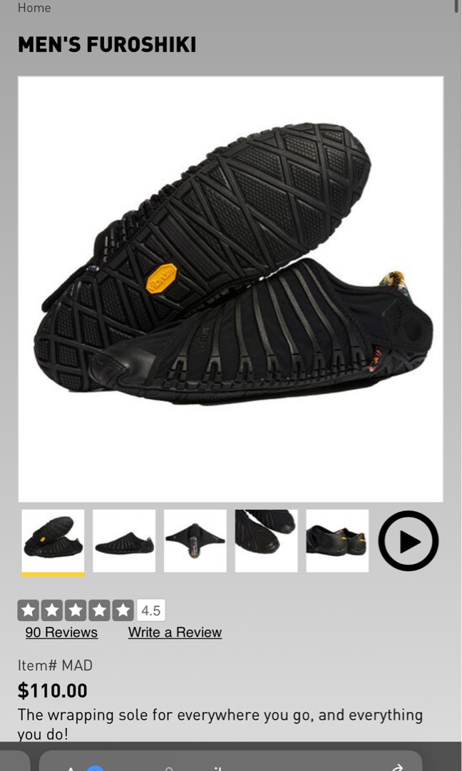 Vibram MEN S FUROSHIKI in black Men s Fashion Footwear Casual