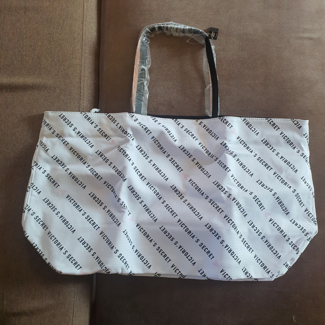 Victoria's Secret Tote Bag 2019 Logo Two Sided Black White 