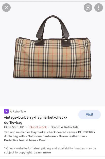 Authentic Vintage Burberry Classic Haymarket Doctors Speedy Bag, Luxury,  Bags & Wallets on Carousell