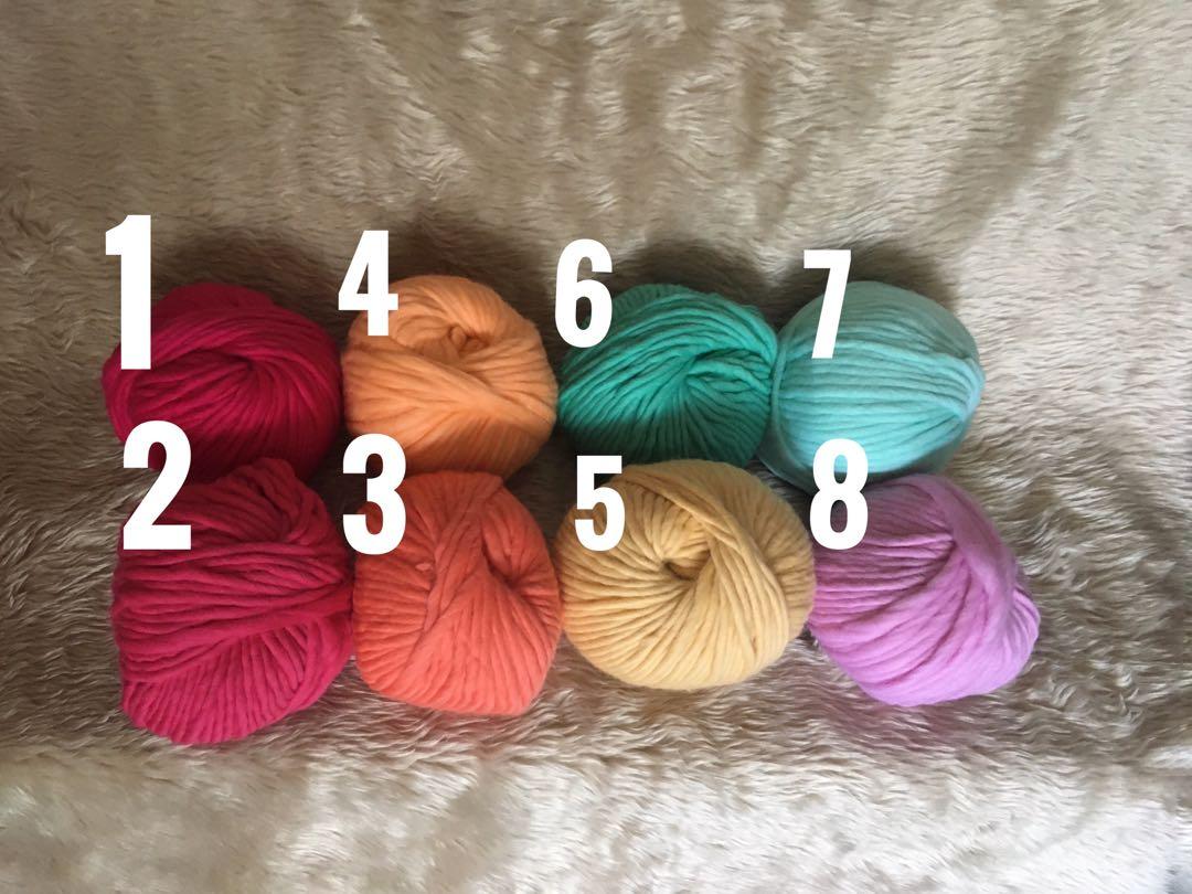 Wool Yarn (Category: Handmade Craft) located in Cavite. Submitted by jozra (Listing ID 1150104638, Image 2). Description: Similar to Wool and the Gang Crazy Sexy Wool 100% Wool Yarn Yarn weight: 80m=200g Suggested knitting needle size: 10mm-25mm Suggested crochet hook size: 10mm-25mm Available colors as is in the pictures Color may slightly vary due to lighting Shipping fee shouldered by buyer.