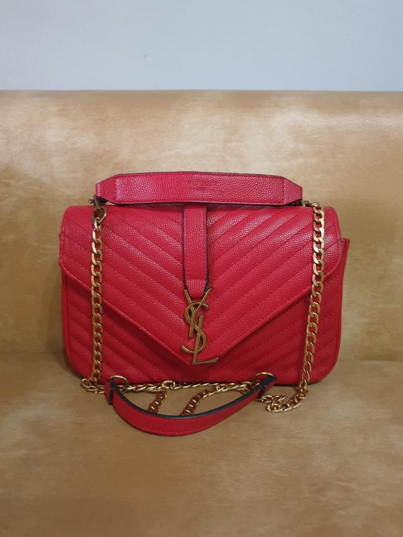 ysl dark red bag