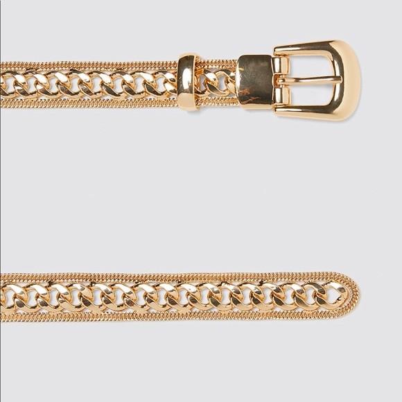 Zara gold belt chain belted, Fesyen 