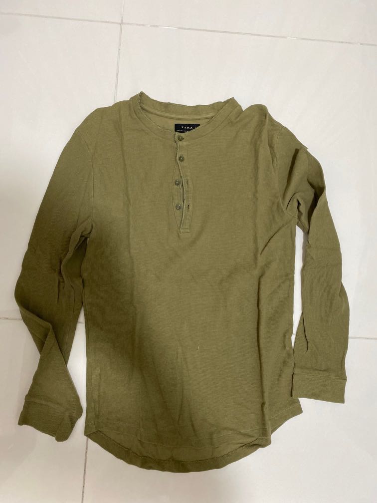 Zara men long sleeve with button, Men's 