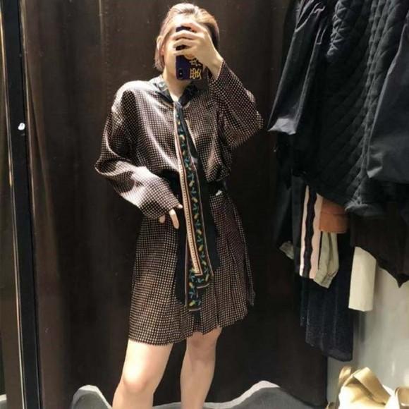 ZARA MINI DRESS WITH PRINTED BOW 