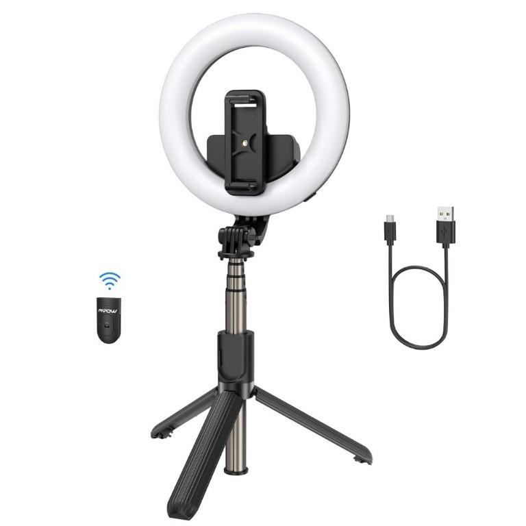 mpow selfie ring light with tripod stand