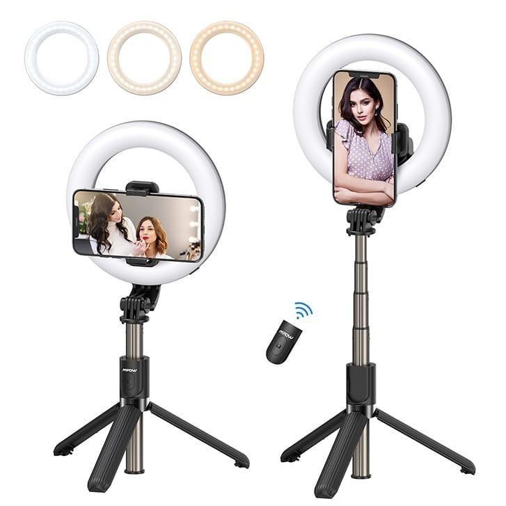mpow selfie ring light with tripod stand
