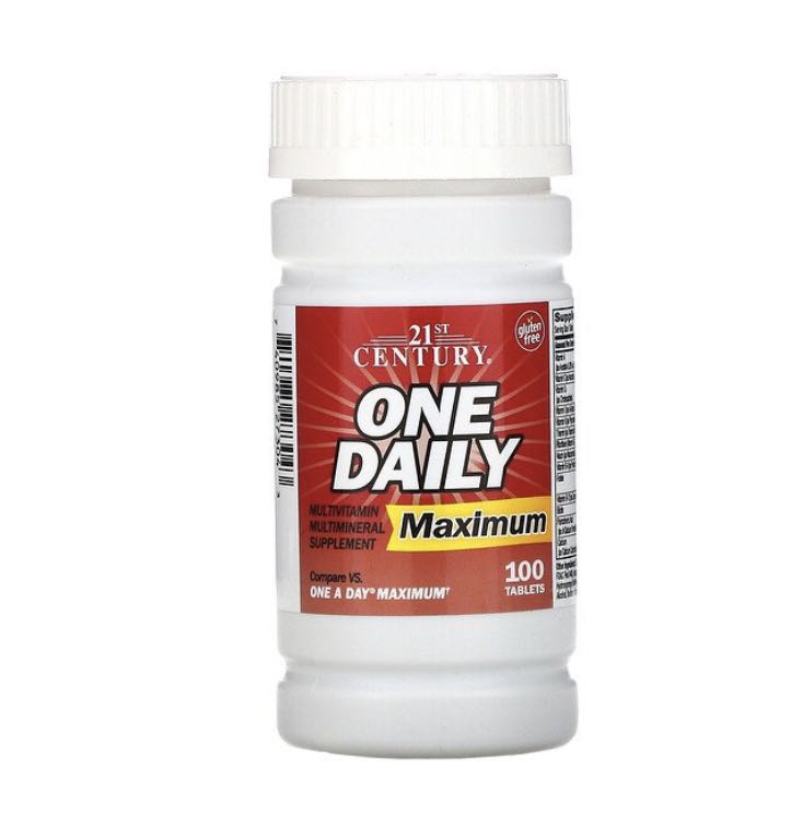21st Century One Daily Maximum Multivitamin Multimineral supplement 100 ...