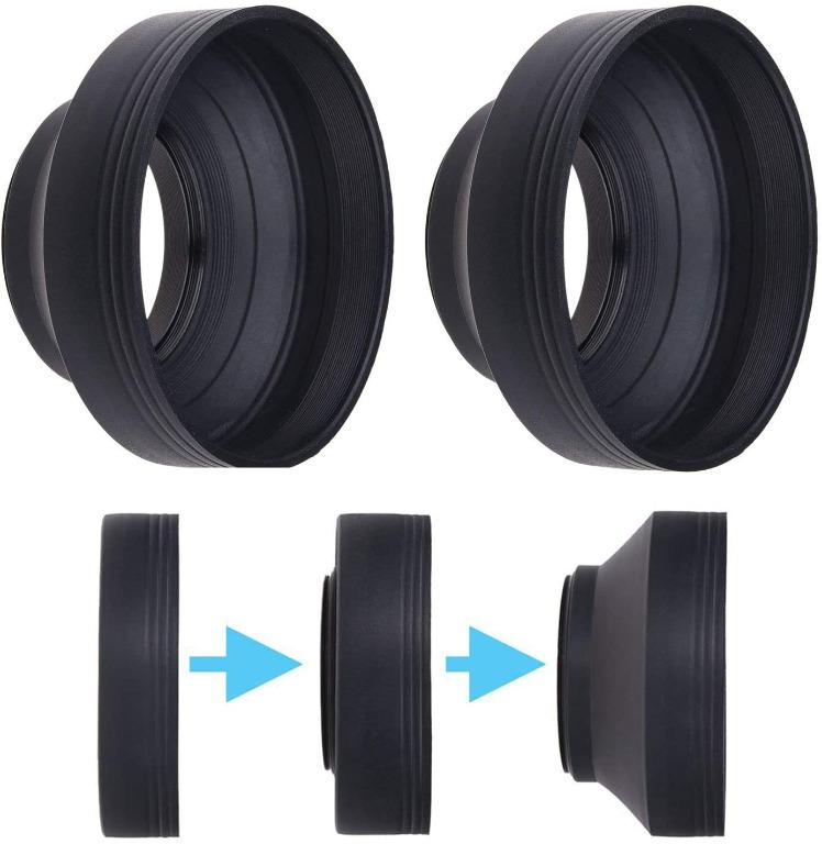 Photo Plus 55mm 3-Stage/Collapsible Rubber Lens Hood 