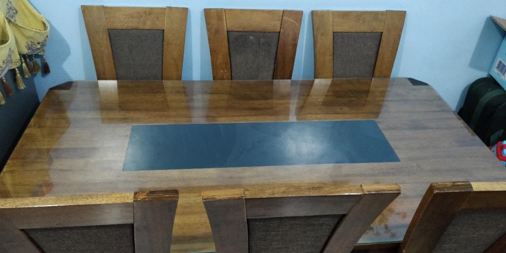 6 Seater Malaysian Wood Table, Furniture & Home Living, Furniture
