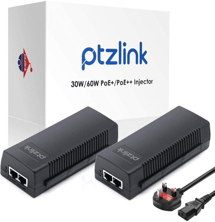 83) 30W PTZlink Gigabit PoE Injector 48V - 52V Active Power Supply Wall Plug  Ethernet Adapter, Powerline ,1GB 10/100/1000Mbps POE+ IEEE 802.3af /  802.3at Compliant, Up to 100 Meters UK Plug, Computers