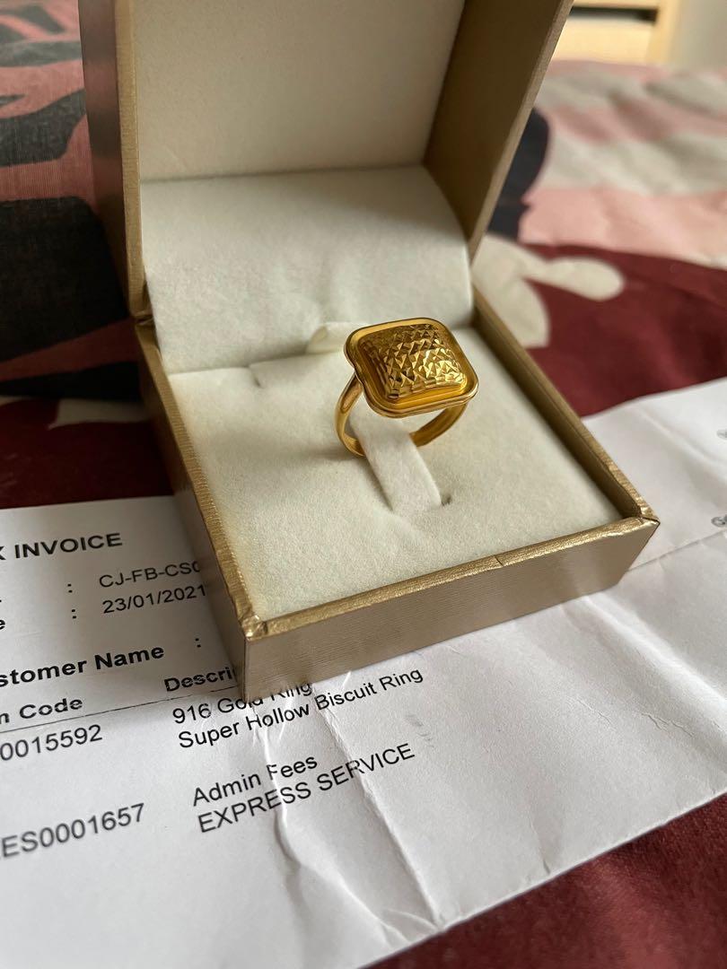916 Gold Biscuit Ring Size 15