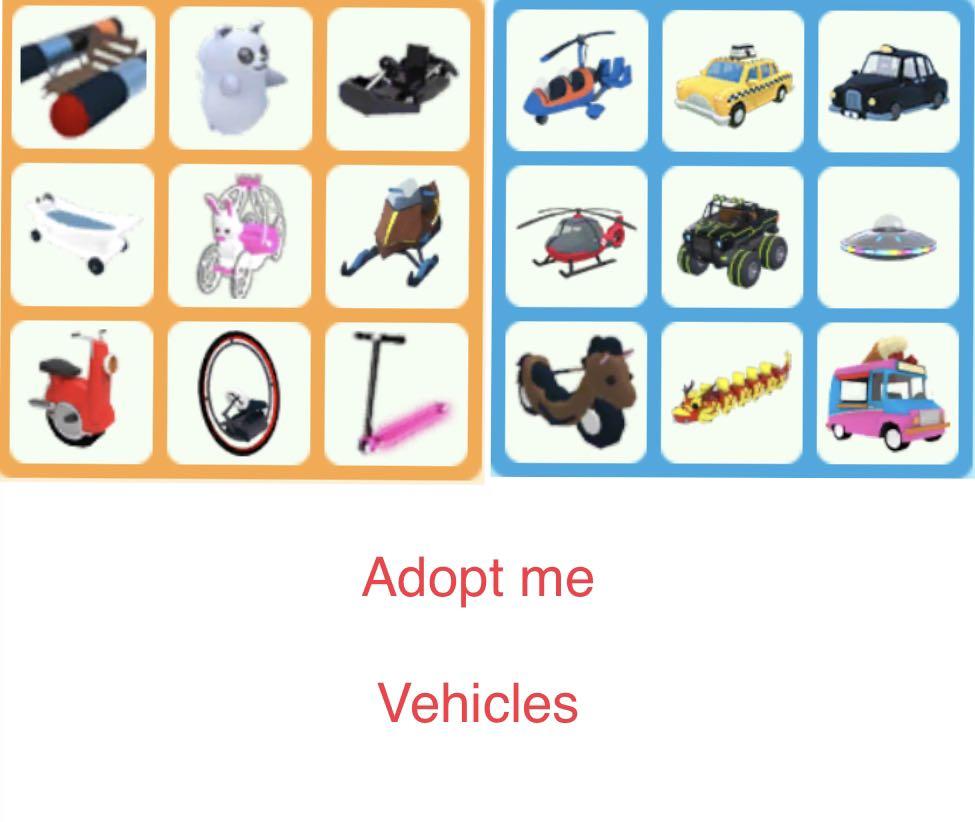 Adopt me - Vehicles - Roblox, Video Gaming, Gaming Accessories, In-Game