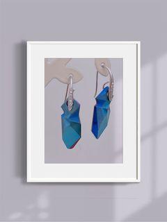 Asymmetrical Blue Hooked Earrings