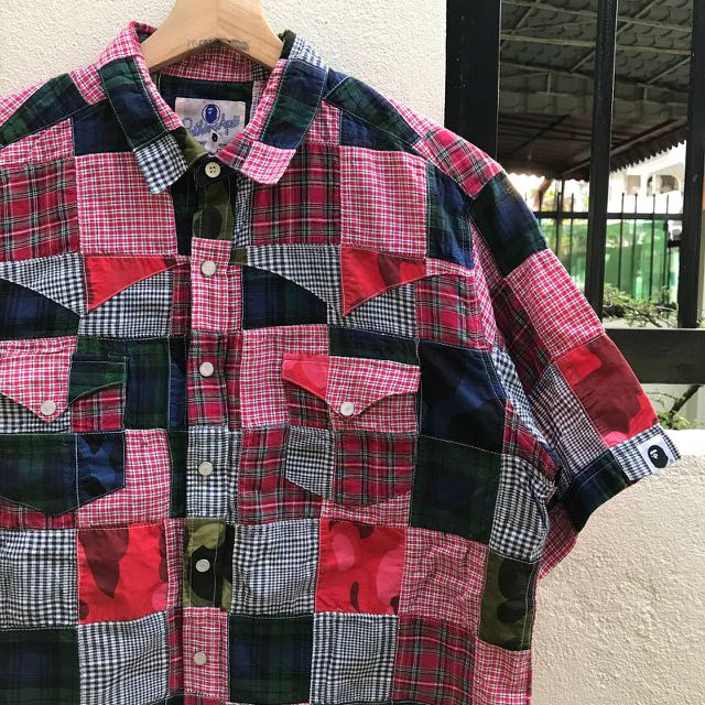 bape patchwork shirt