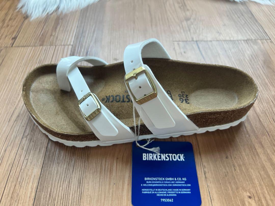 Birkenstock mayari white patent sale