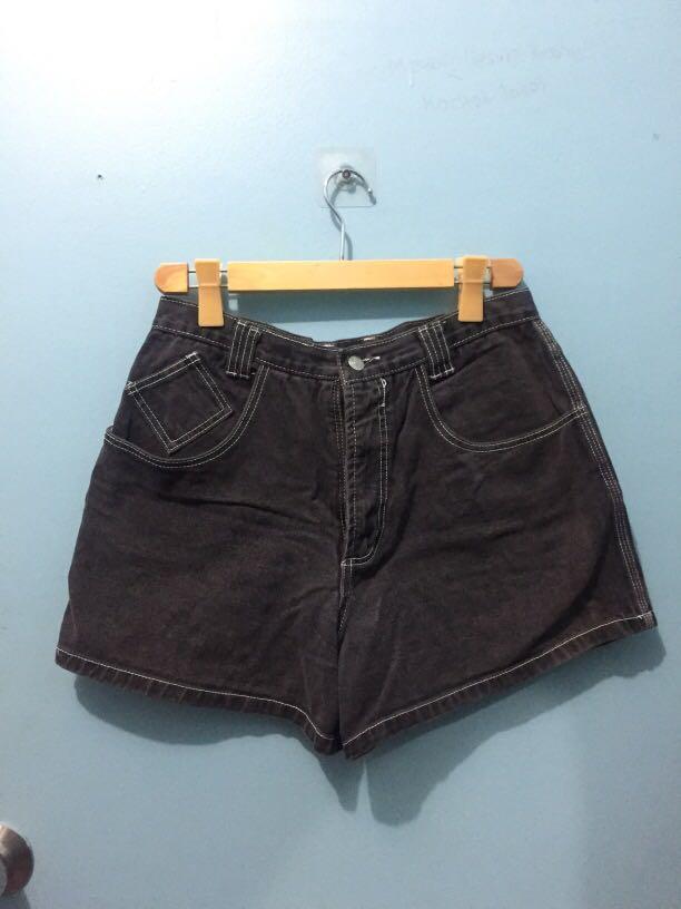 Black Plus size denim short, Women's 