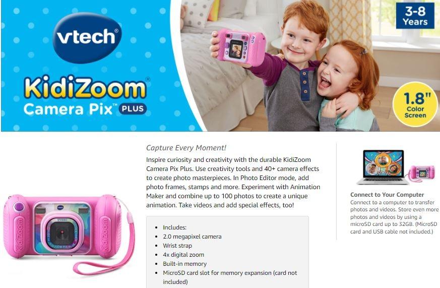 Vtech kidizoom plus camera top