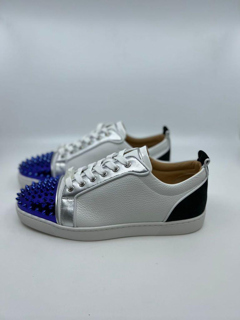 Christian Louboutin Grey Suede Louis Orlato Junior Spikes Sneakers Size 43 Christian  Louboutin