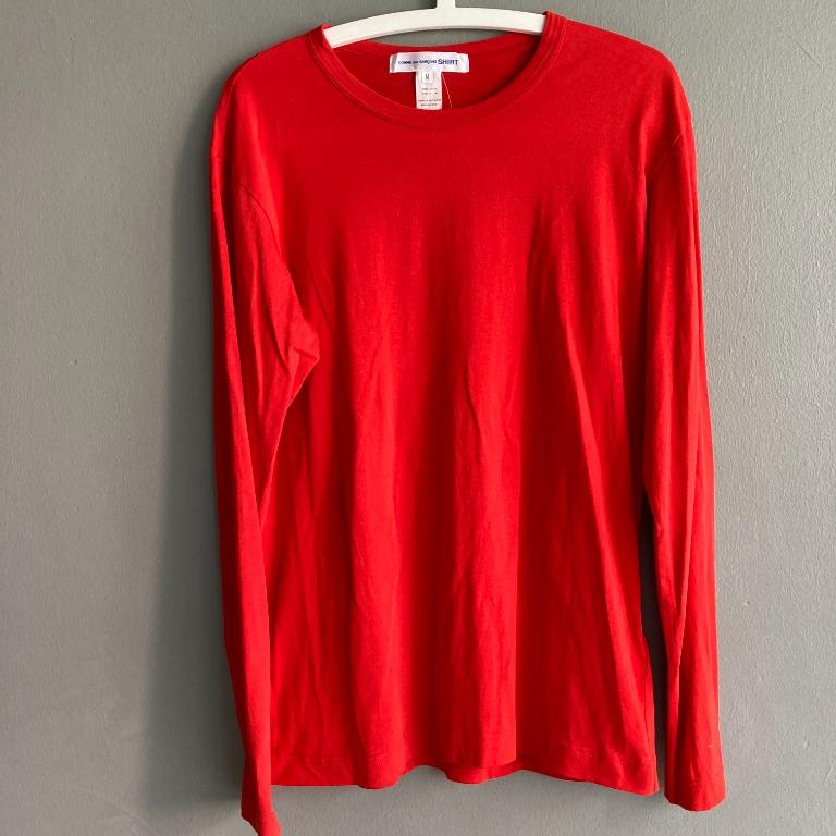 Comme des Garcons SHIRT CDG Long Sleeve Logo Tee Red
