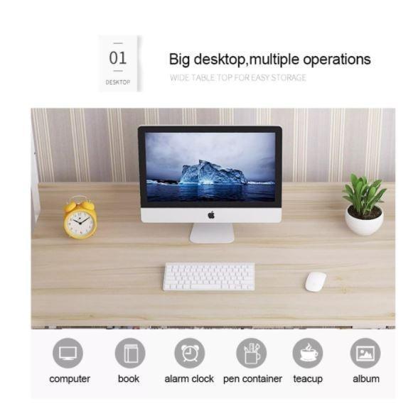 Computer Table With Drawers and Shelves Study Desk With Shelves Office