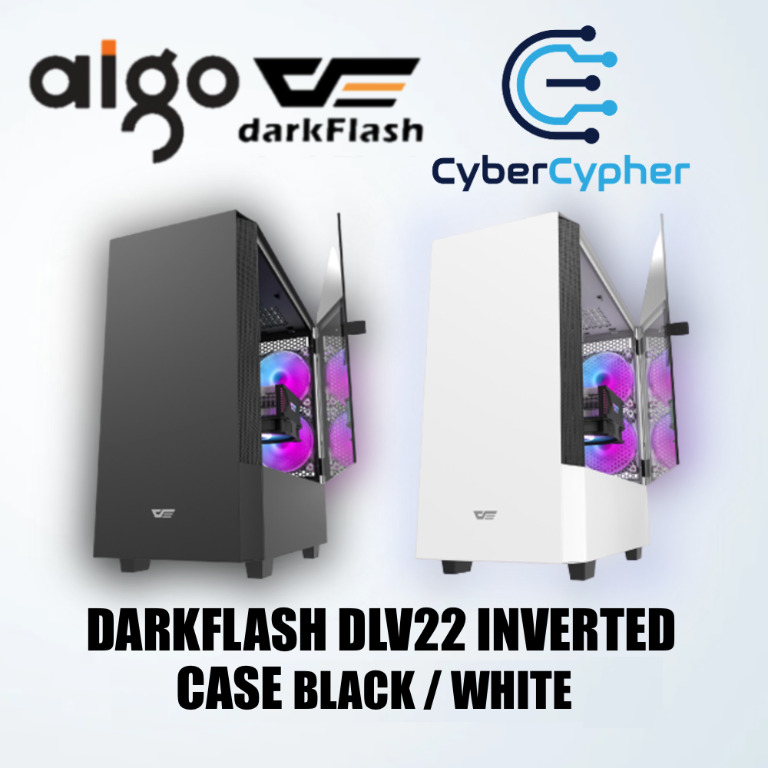 DarkFLash DLV22 Inverted ATX Case (Black/White), Computers & Tech ...