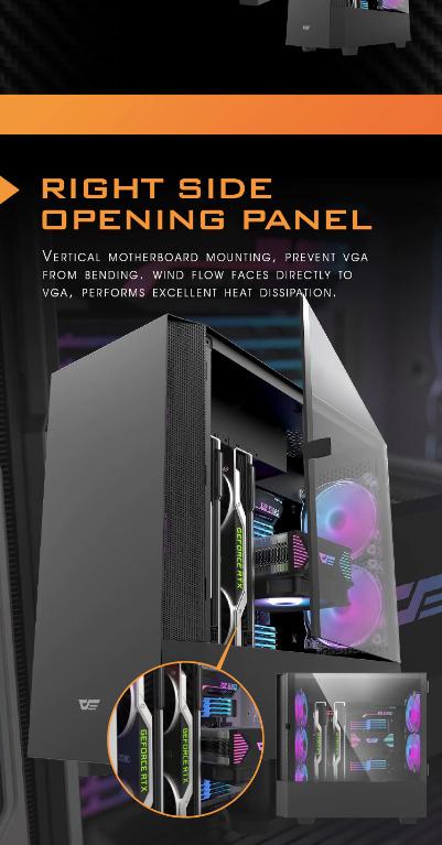 DarkFLash DLV22 Inverted ATX Case (Black/White), Computers & Tech ...