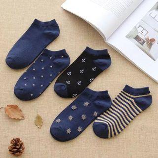 E-shop: Cotton Unisex Socks Navy Blue Socks Korean Fashion Navy Style