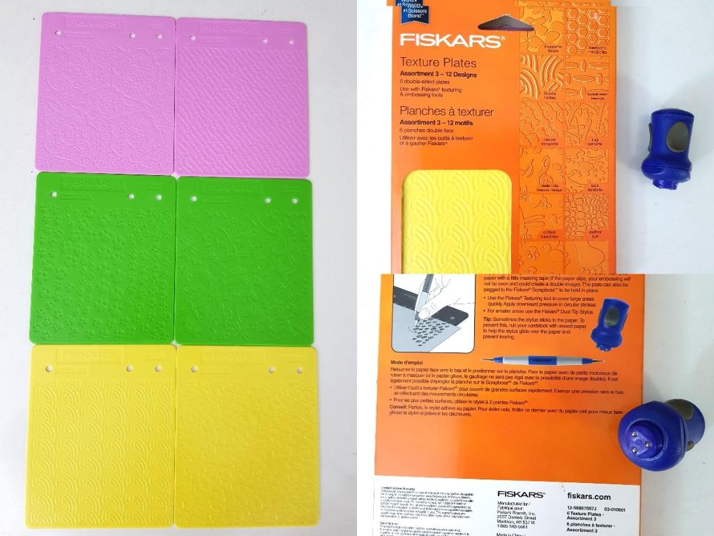 Fiskars Texture Plates & Texturing Tool (12 designs), Hobbies & Toys