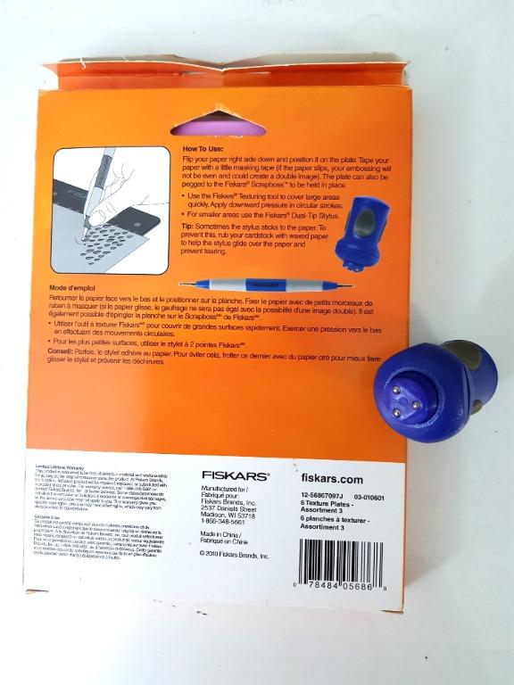 Fiskars Texture Plates & Texturing Tool (12 designs), Hobbies & Toys
