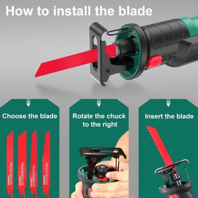 H3417 Reciprocating Saw, HYCHIKA 18V Cordless Saw with 2x2000mAh