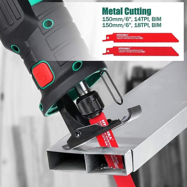 H3417 Reciprocating Saw, HYCHIKA 18V Cordless Saw with 2x2000mAh