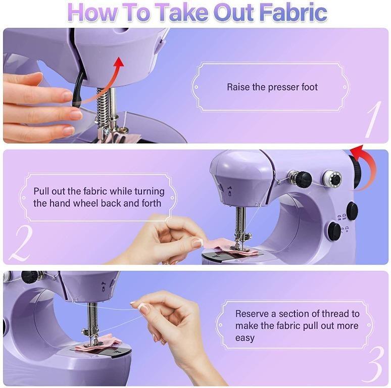 H3424 Jeteven Mini Electric Sewing Machine 2 Speed Adjustment, with Light Foot Pedal, Night