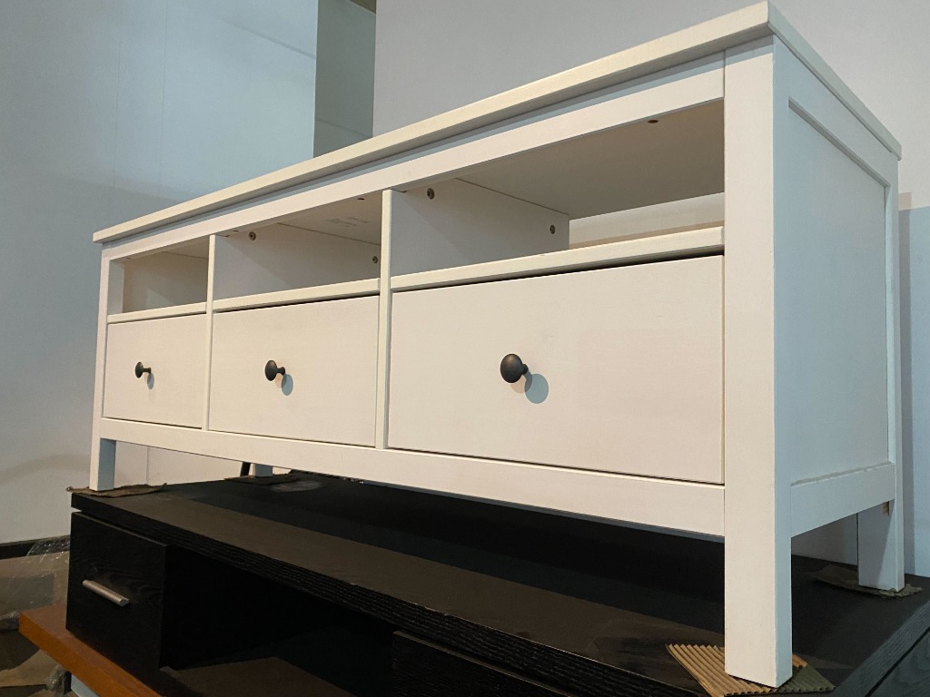 Ikea White TV Console with drawers, Furniture & Home Living, Furniture