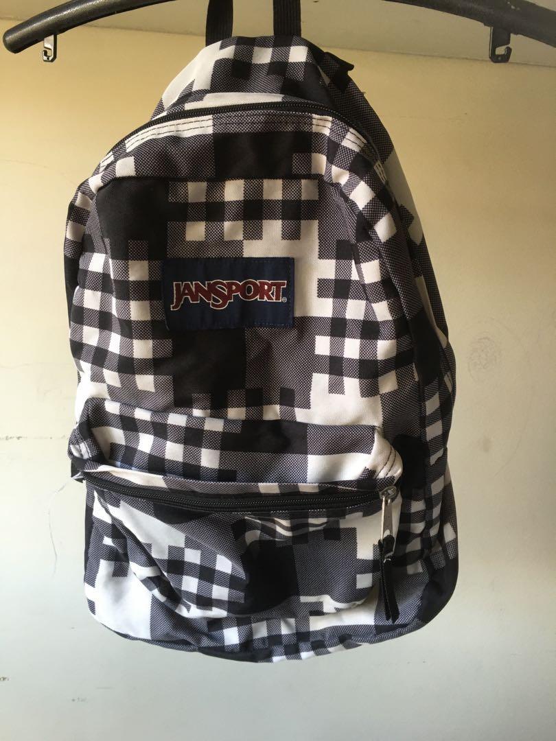 Jansport black and white checkered backpack outlet