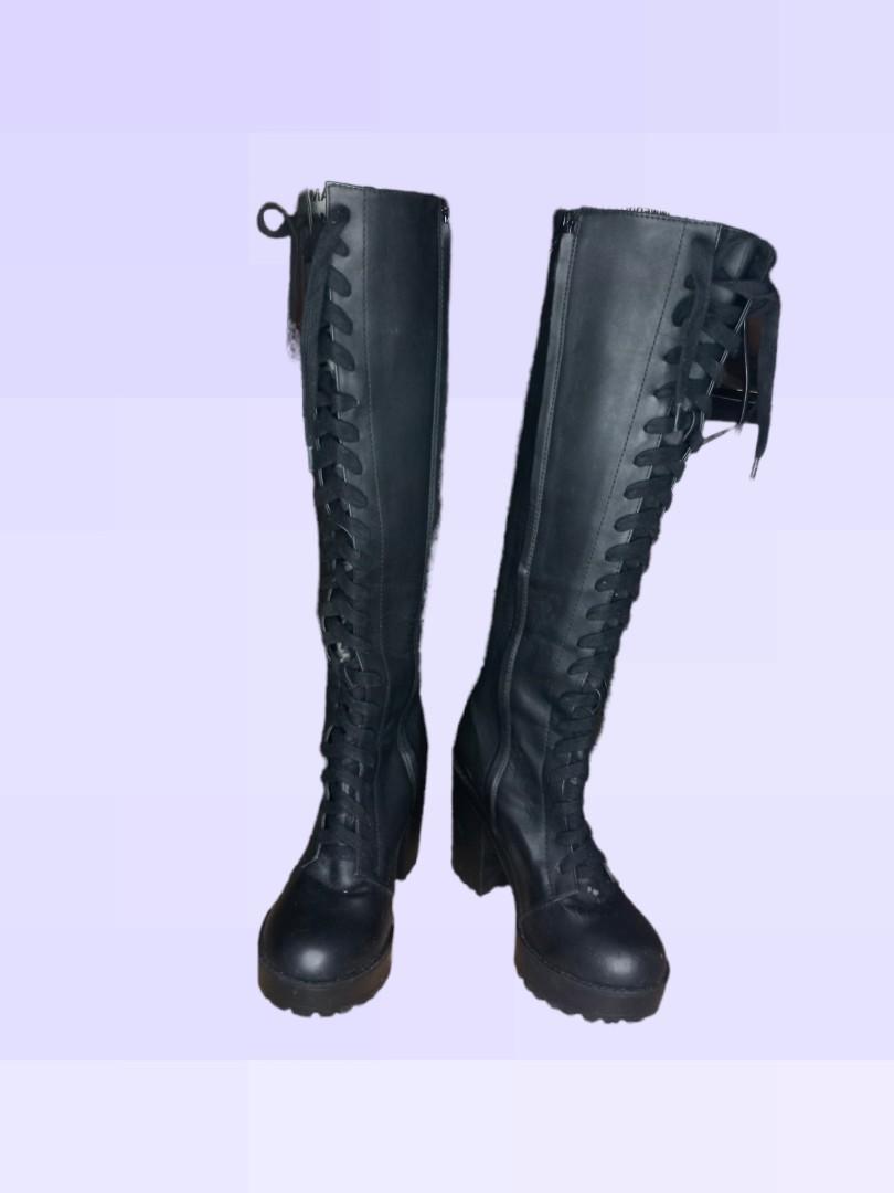Lace up Leather Boots (Category: Boots) located in Baguio. Submitted by chloevalor (Listing ID 1150330429, Image 2). Description: there's a little bakbak near lace area of right boot. not noticeable.