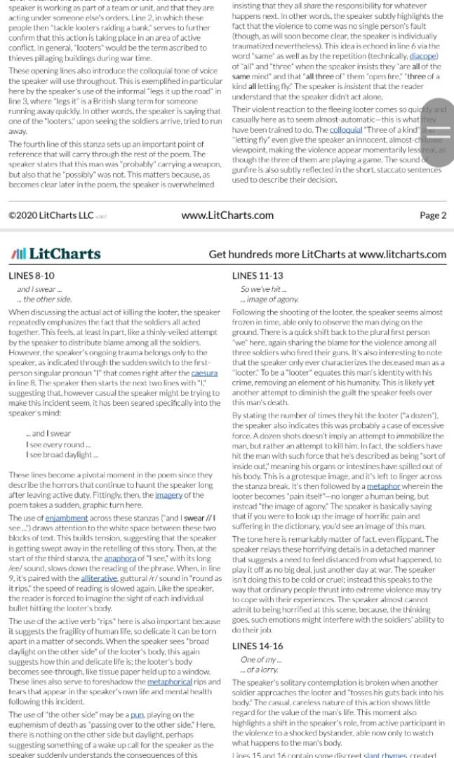 LitCharts A+ cram sheet/notes for literature plays, Everything Else on ...
