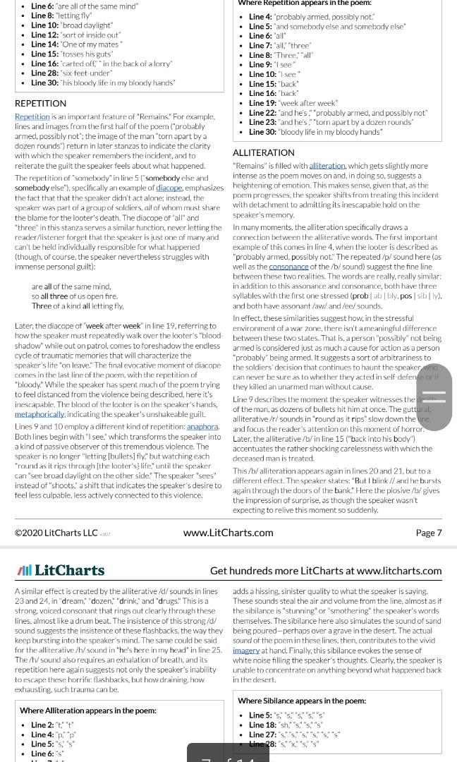 LitCharts A+ cram sheet/notes for literature plays, Everything Else on ...