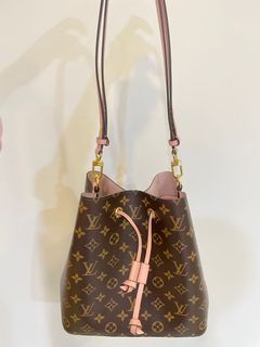 Louis Vuitton Neonoe Bucket Bag MM Monogram Canvas Rose Poudre