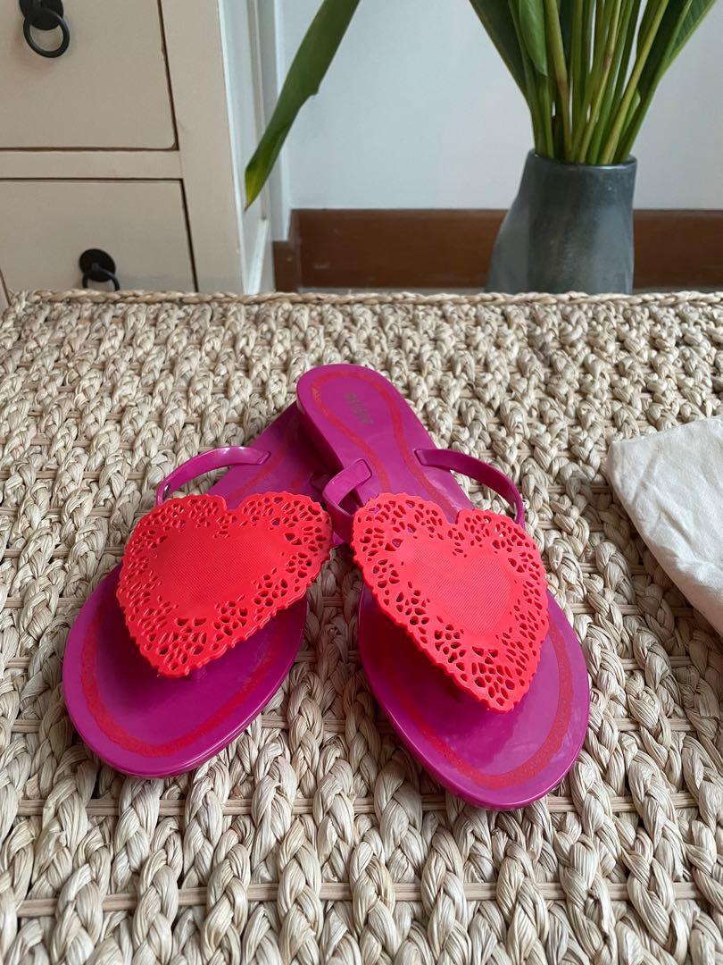 Melissa Heart Flip Flops Blk size 38 39 40