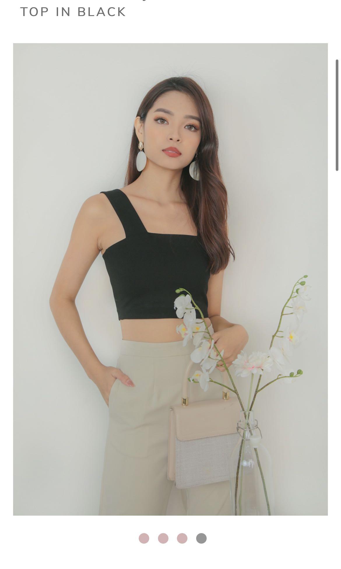 Mgp label JASLEEN BASIC CROP TOP IN BLACK, Women's Fashion ...