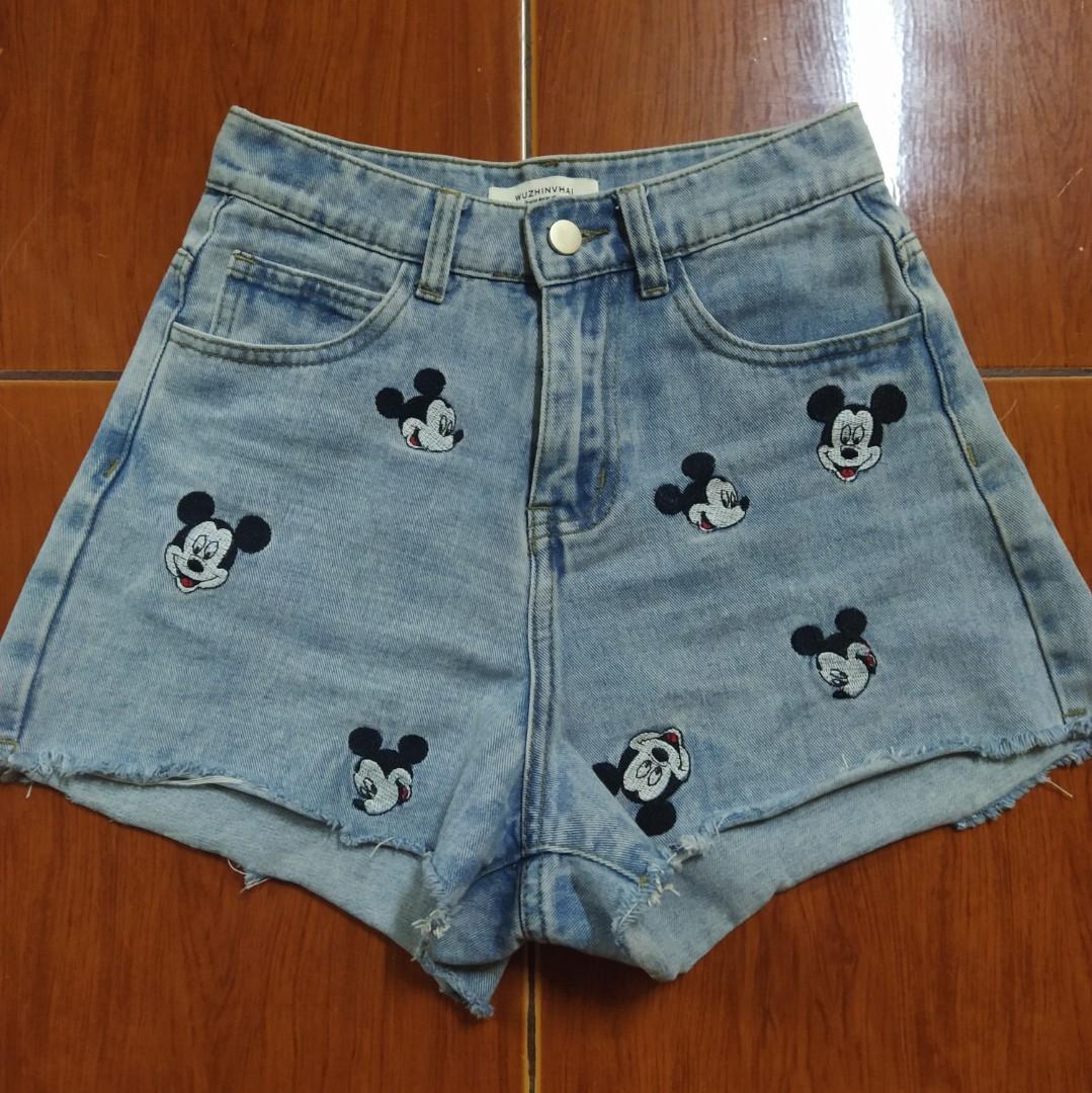 Mickey mouse denim shorts top