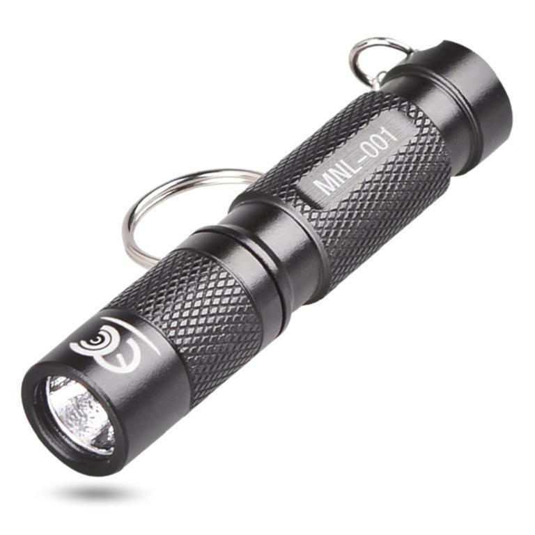 2 x Keyring Super Bright 10cm LED Torch Black Silver Camping Flashlight 