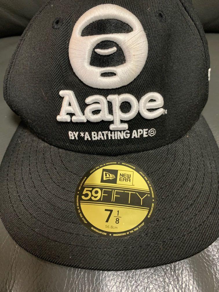 New) AAPE new era NE x a bathing ape wool cap 59fifty 5950 black