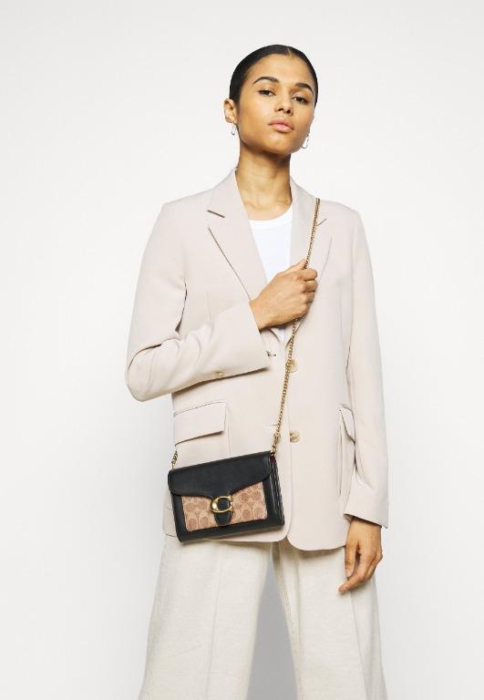 Tabby chain clutch in colorblock signature canvas store